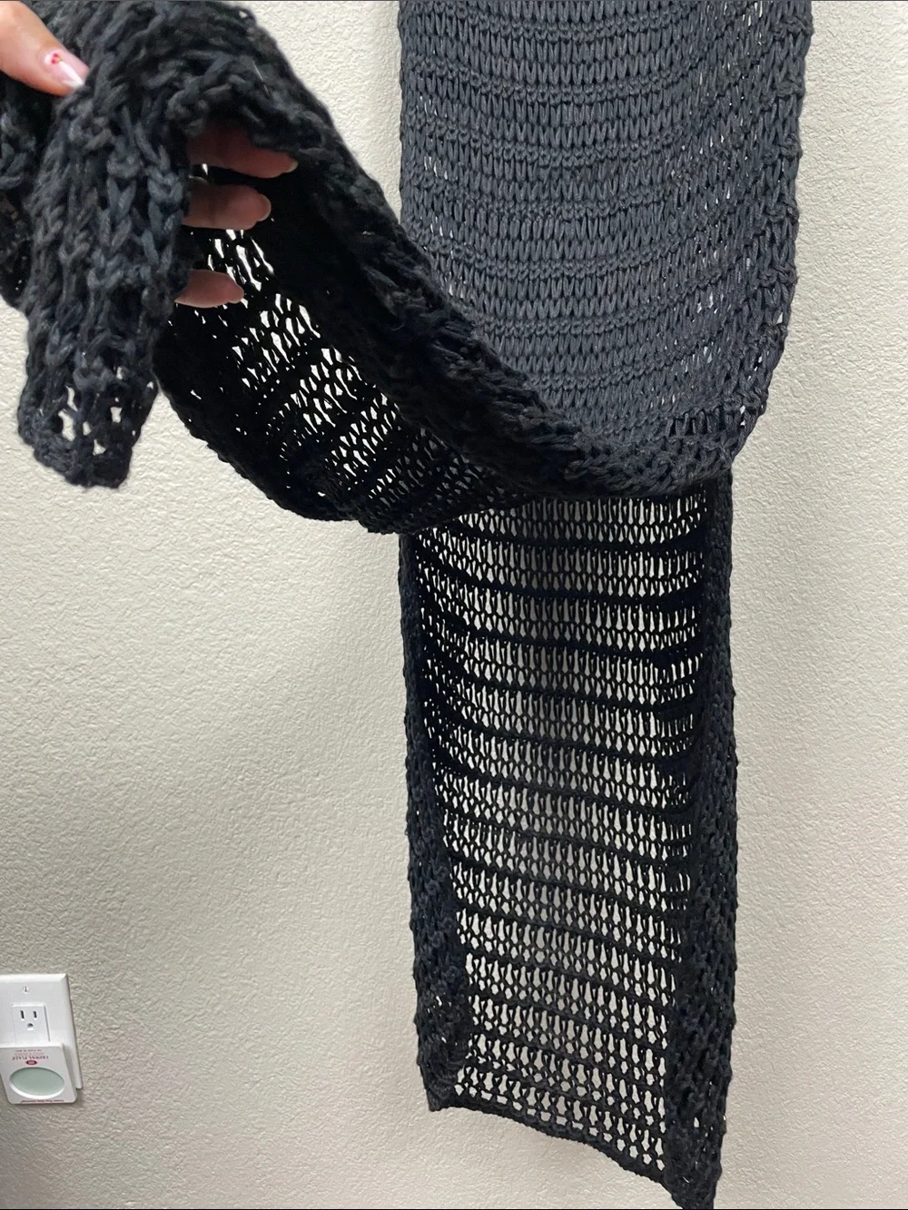 Haight x Mari Giudicelli Daniela Open Knit Crochet Midi Dress Cover Up XS